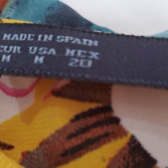 Zara Floral Blouse Yellow/Gold Hi Low medium Oversize - Picture 4 of 10